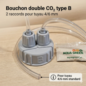 Bouchon double CO₂ type B – 2 raccords pour tuyau 4/6 mm