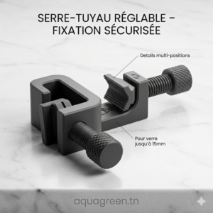 Serre-tuyau d’aquarium réglable – Fixation sécurisée